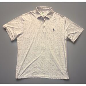 Tailorbyrd Short Sleeve Polo Shirt White Golf Pattern Embroidered Logo XL JBHS